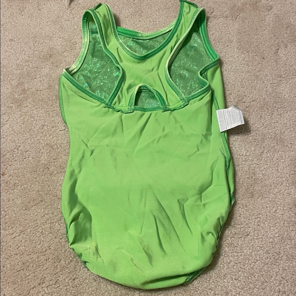 GK NEON GREEN SHIMMERING LEOTARD!Size: adult Medium! - Picture 14 of 14